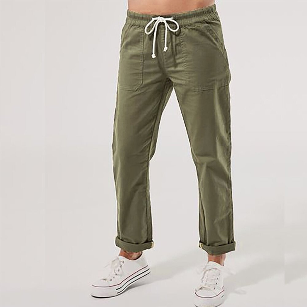 PACT  Organic Twill Roll Up Pant | Shadow Green | Size M
